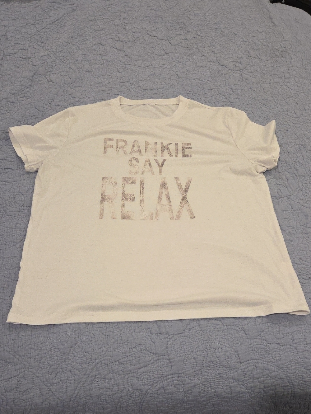 Frankie Say Relax White Graphic Tee - Men Size XXL!
